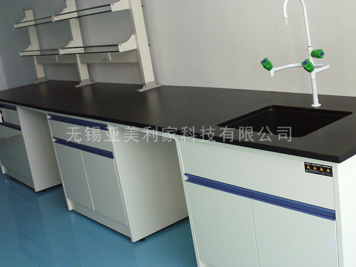 Steel and wood laboratory countertop
