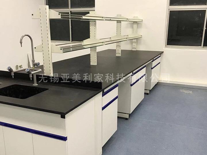 Steel and wood laboratory countertop